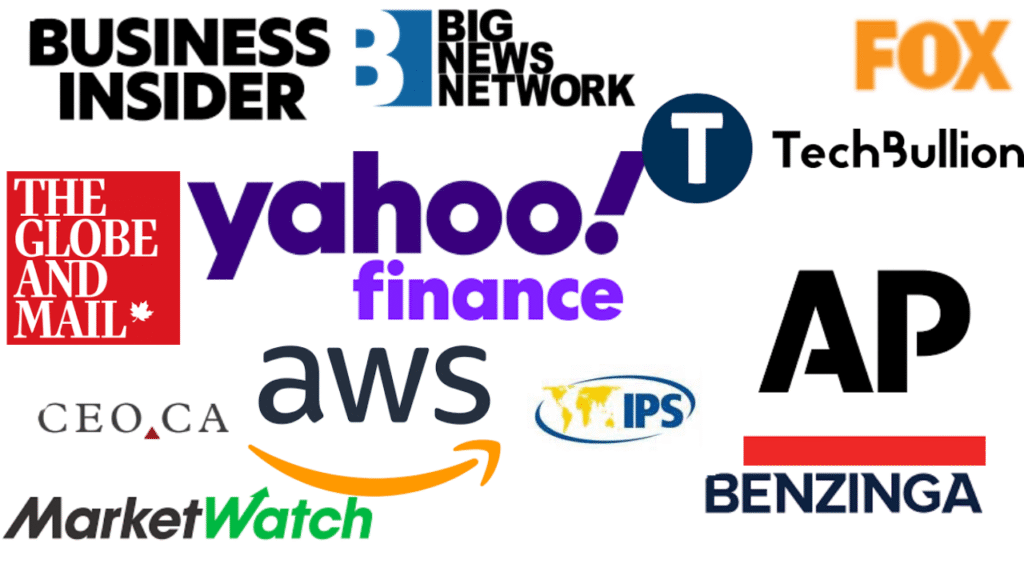 Creative Linker Ultimate Plan ($399) press release distribution package featuring Yahoo Finance, MarketWatch, Benzinga, Business Insider, Fox, AP News, Globe and Mail, Amazon AWS, IPS News, Big News Network, Tech Bullion, and CEO CA logos.